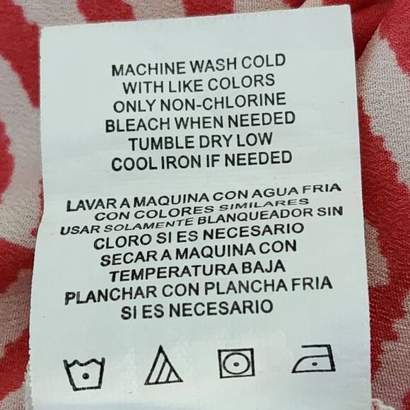 Gibson Latimer Pink Chevron Blouse Size Large Rose and Cream Chevron Print Top - Picture 9 of 11